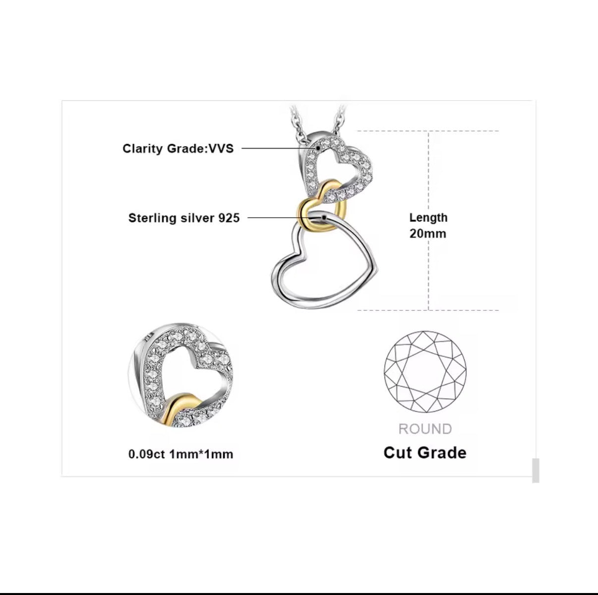 TRINOVA – Collana Triplo Cuore Armonia