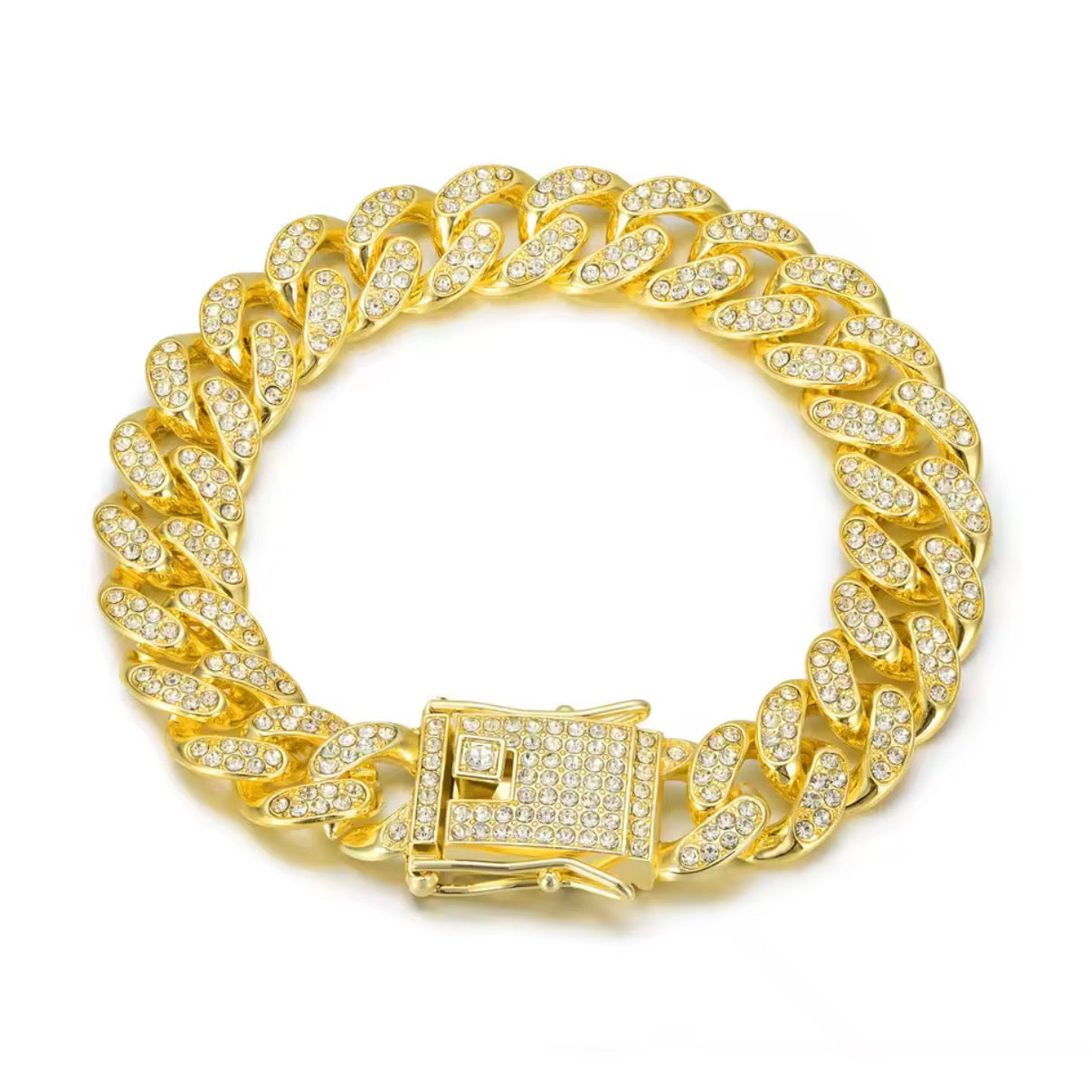 TITANCLAVE – Bracciale a maglie cubane ghiacciate grandi