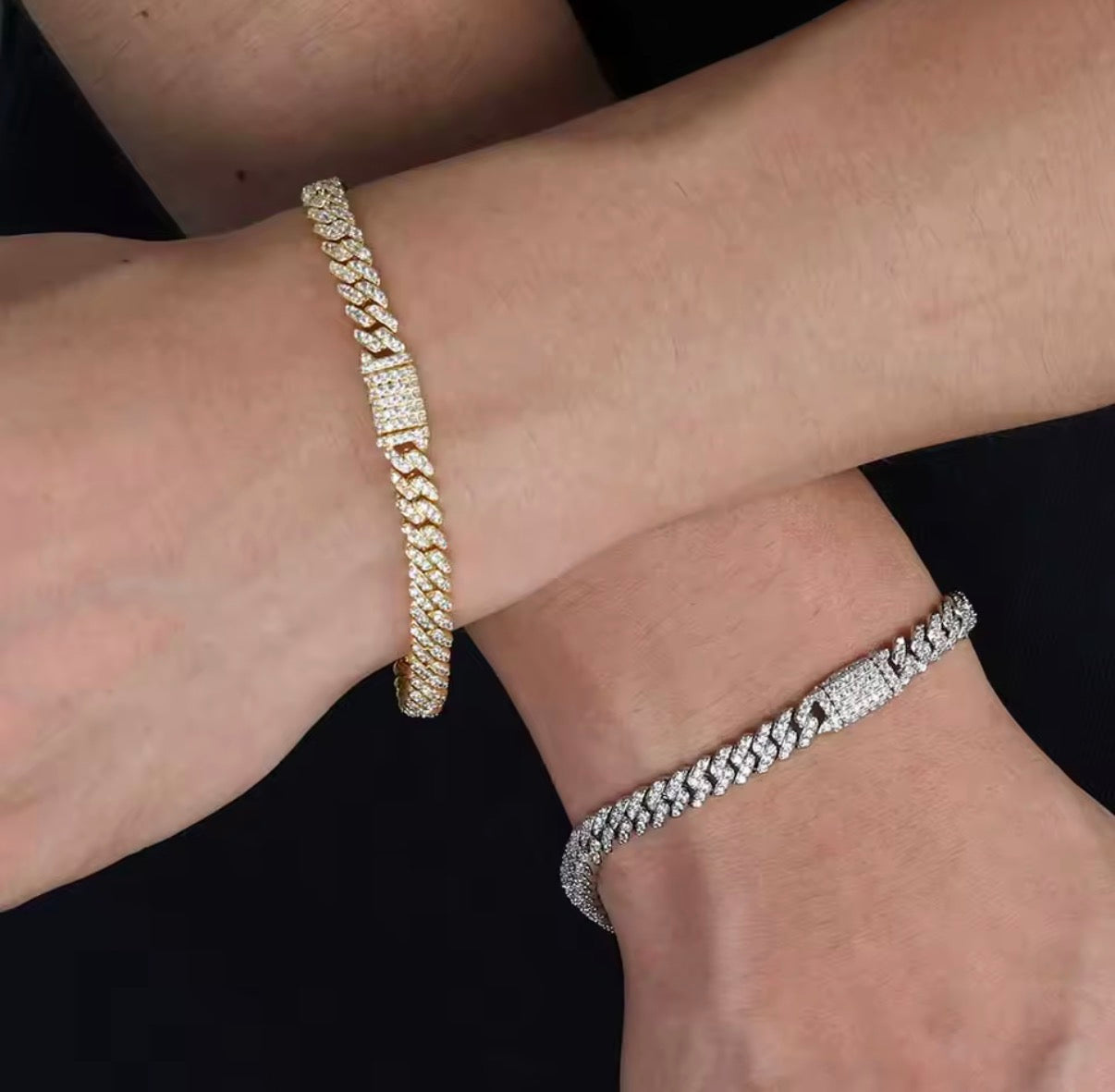 MINICLAVE – Bracciale a maglie cubane ghiacciate