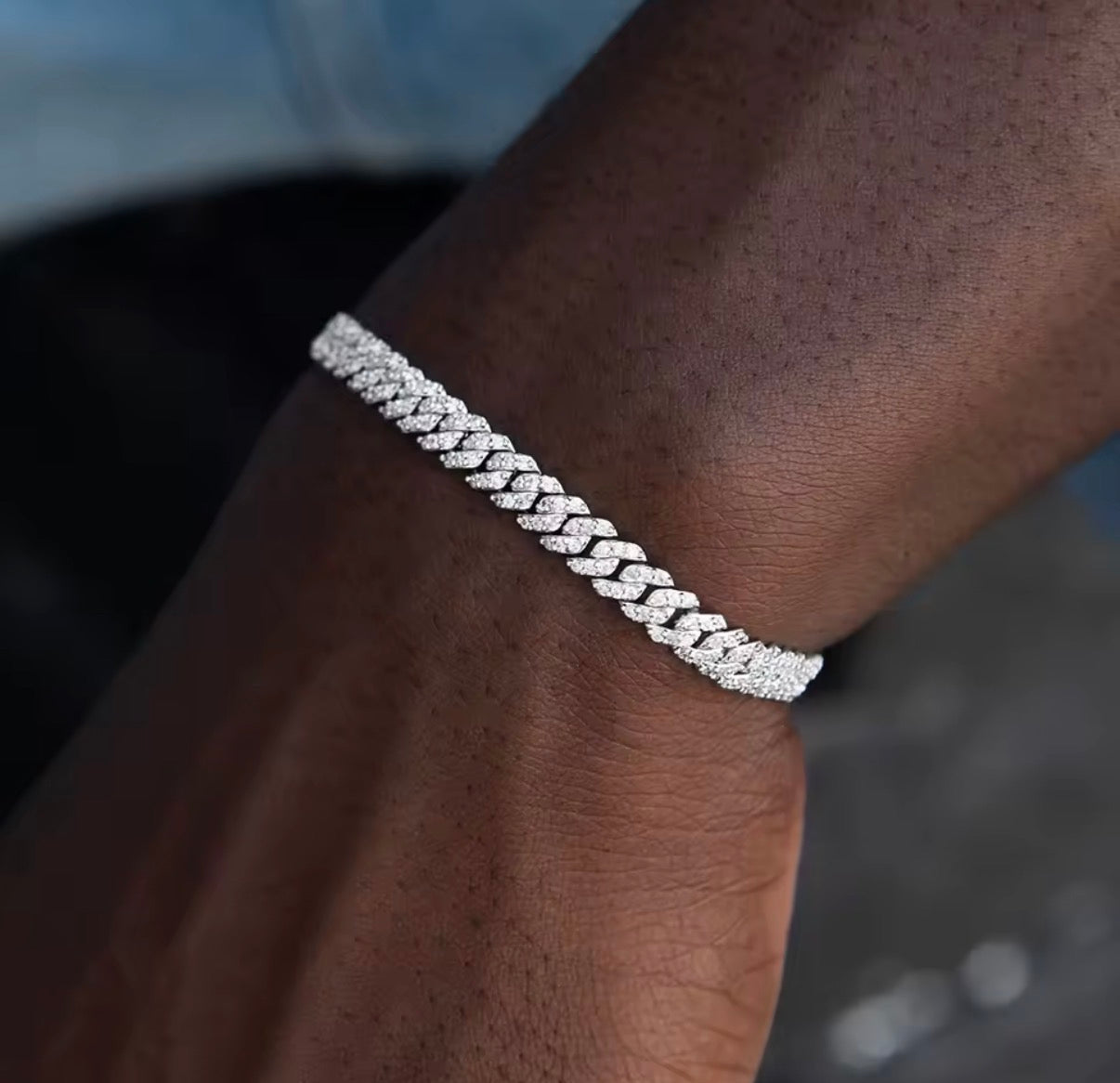 MINICLAVE – Bracciale a maglie cubane ghiacciate