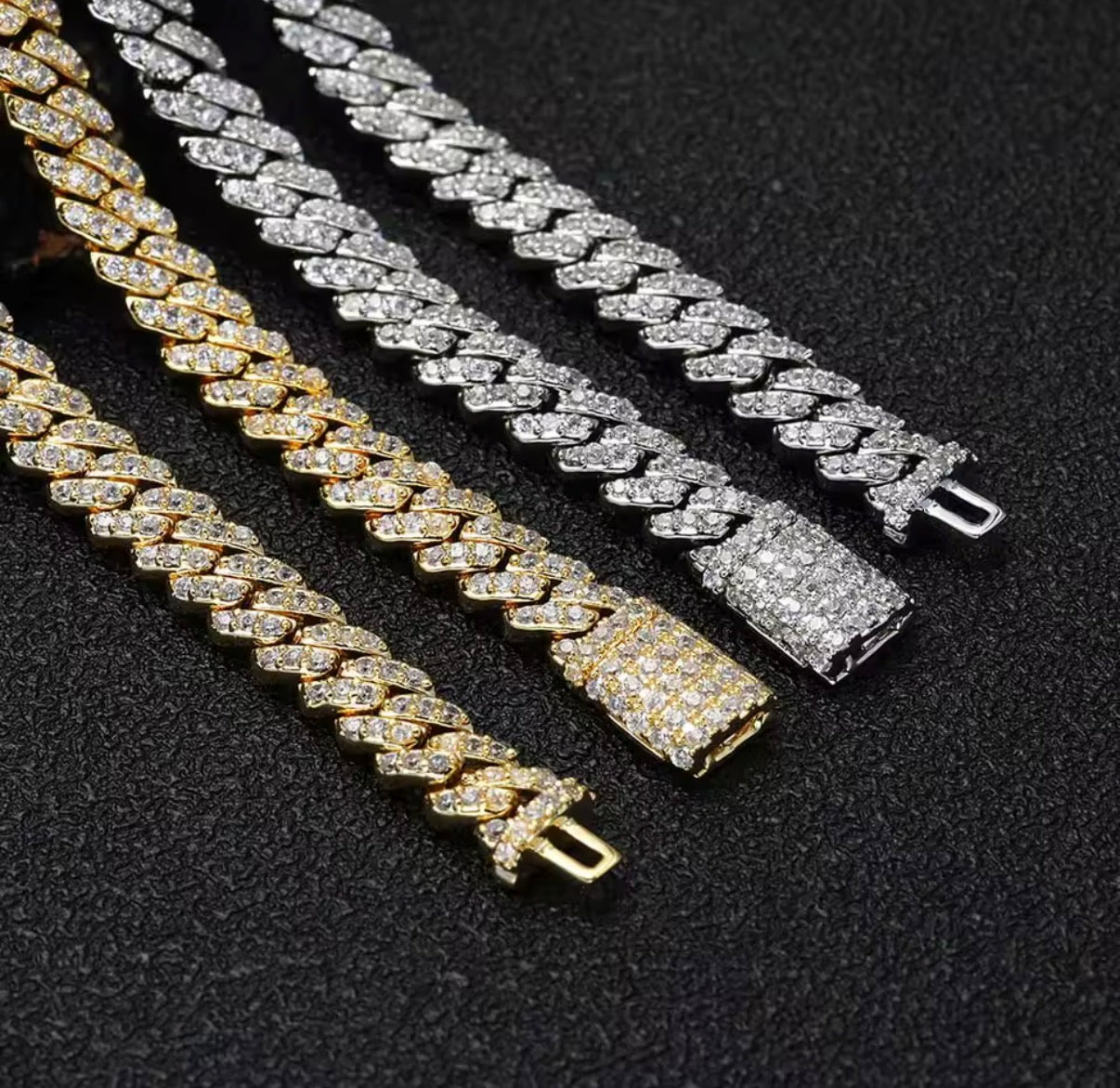 MINICLAVE – Bracciale a maglie cubane ghiacciate