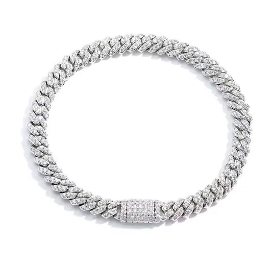 MINICLAVE – Bracciale a maglie cubane ghiacciate