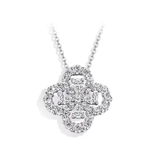 LUXCLOVER – Collana con trifoglio ghiacciato